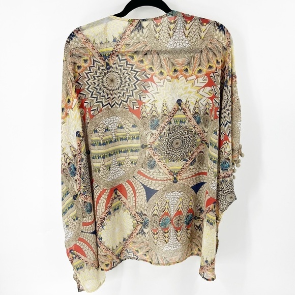 ✅UMGEE TAUPE KIMONO WITH POMPOM SEMI SHEER MEDIUM/LARGE - Picture 4 of 6